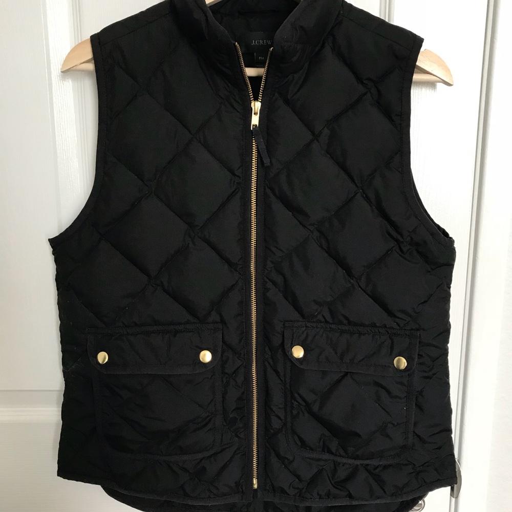 JCrew Women’s Excursion Black Down Vest - Petite M